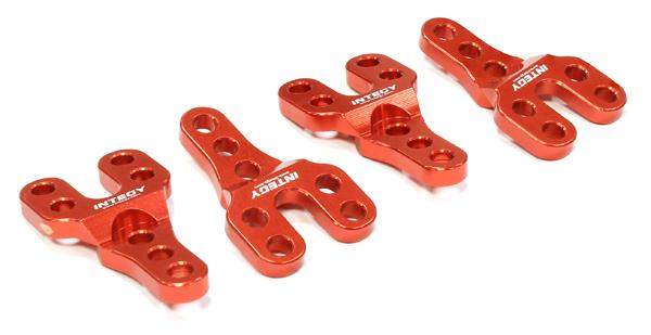 C25694RED Billet Machined Shock Mount Lift Kit (4) for Axial 1/10 SCX-10 Scale Crawler - Image 1