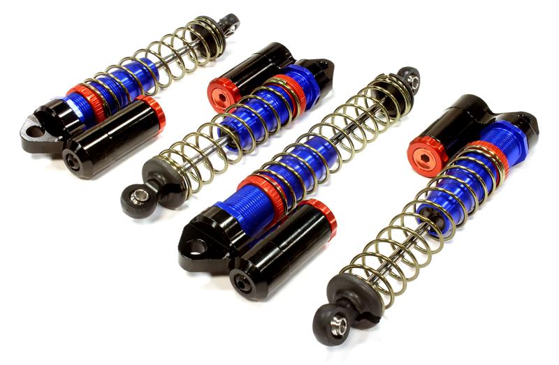 C25739BLUE Billet Machined Piggyback Shock Set (4) for Associated SC10B Off-Road - Image 1