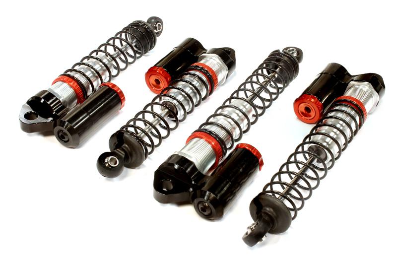 C25739SILVER Billet Machined Piggyback Shock Set (4) for Associated SC10B Off-Road - Image 1