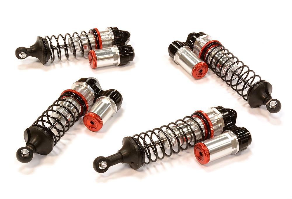 C25789SILVER Billet Machined Shock Set (4) for Team Associated RC10B4.2 - Image 1