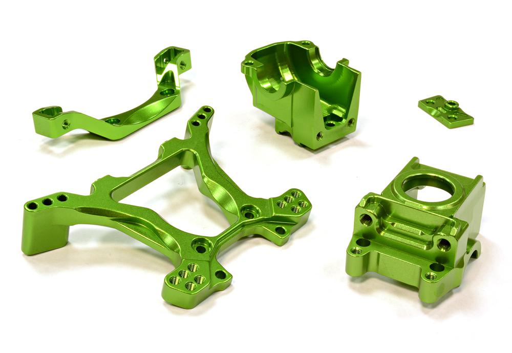 C25807GREEN Billet Machined Rear Gearbox & Shock Tower for Traxxas 1/10 Telluride 4X4 - Image 1