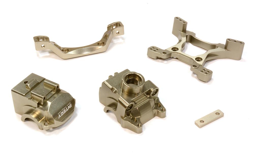 C25808GUN Billet Machined Front Gearbox & Shock Tower for Traxxas 1/10 Telluride 4X4 - Image 1