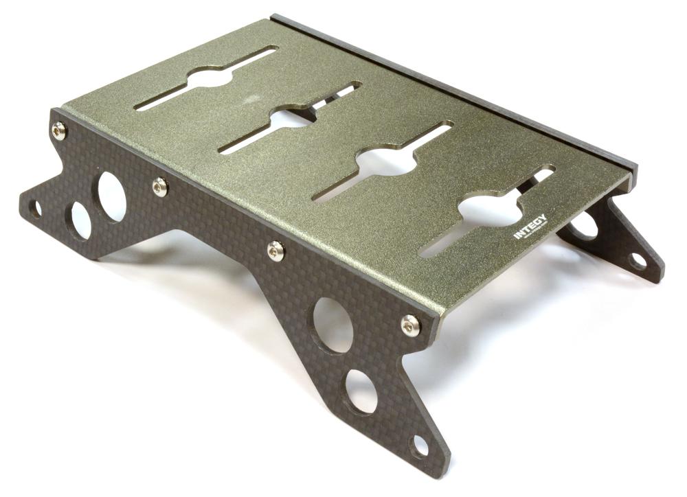 C25817GUN Carbon 40mm Side Plate Car Stand w/ Shock Stand for 1/10 Scale - Image 1