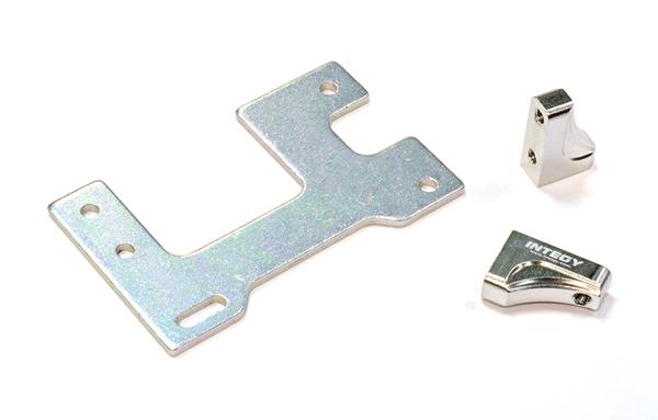 C25844SILVER Billet Machined Servo Mount Set for Custom 1/14 Semi-Tractor Truck - Image 1