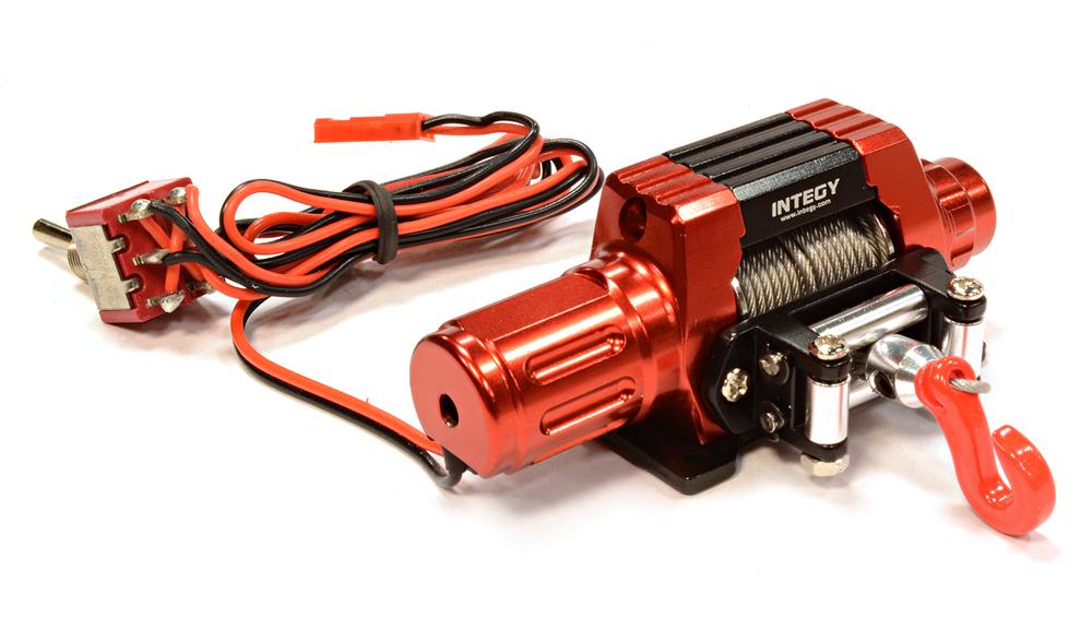 C25871RED Billet Machined T10 Realistic High Torque Mega Winch for Scale 1/10 Rock Crawler - Image 1