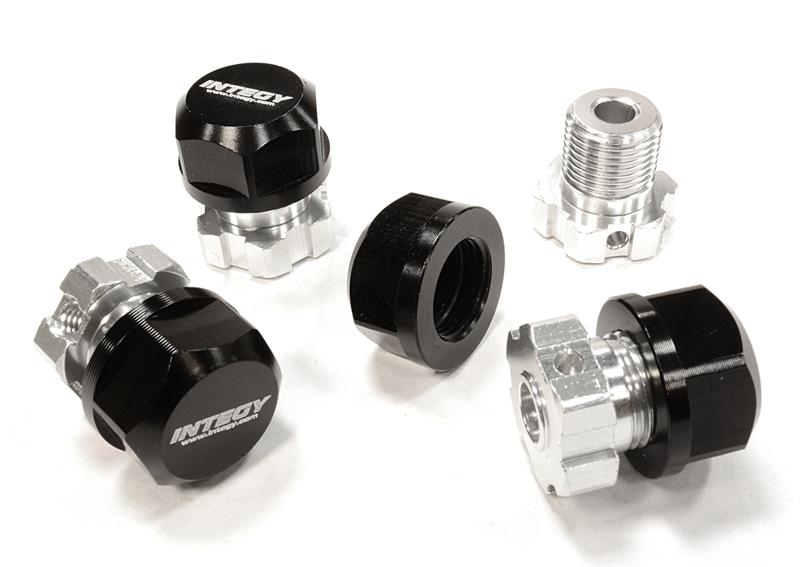 C25909SILVER Billet Machined 17mm Wheel Hex (4) +0mm Offset for T-Maxx, 1/10 Revo & Summit - Image 1