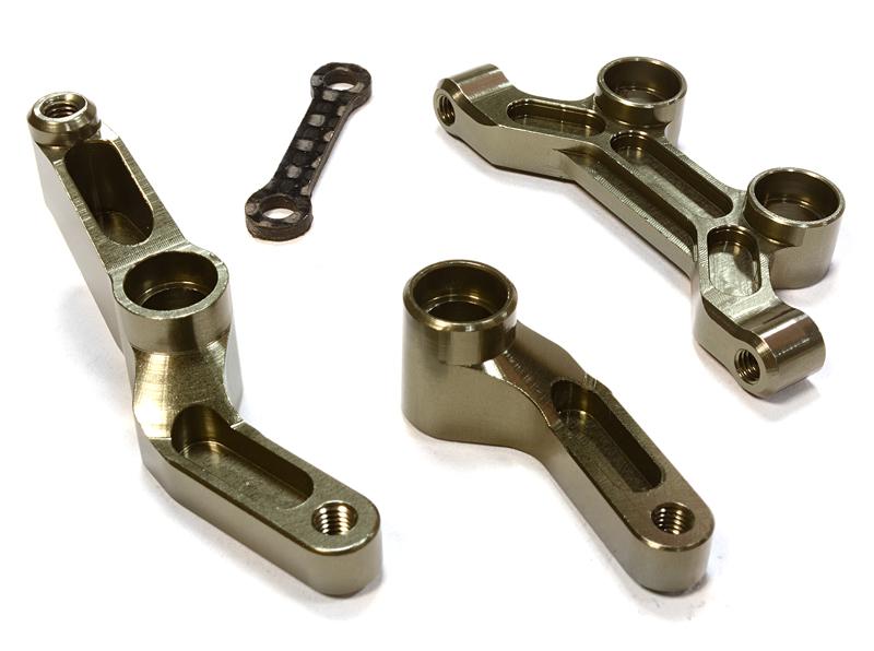 C25957GREY Billet Machined Steering Bellcrank for Associated RC10B5 & B5M (ASC90003) - Image 1