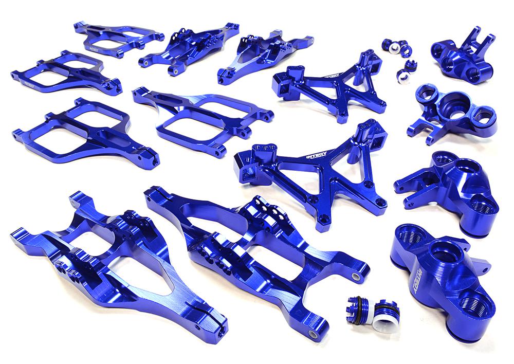 C25958BLUE Billet Machined Suspension Set for Traxxas 1/10 T-Maxx/E-Maxx 3903/5/8, 4907/8 - Image 1