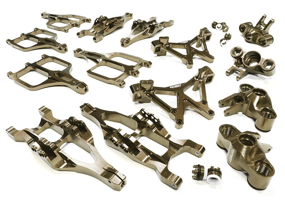 C25958GREY Billet Machined Suspension Set for Traxxas 1/10 T-Maxx/E-Maxx 3903/5/8, 4907/8 - Image 1