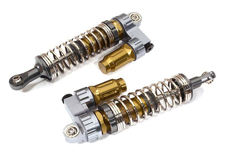 C25983GUN V2 Progressive Spring Piggyback Shocks for SCX-10, SCX10 II & SCX10 III (L=90mm) - Image 1