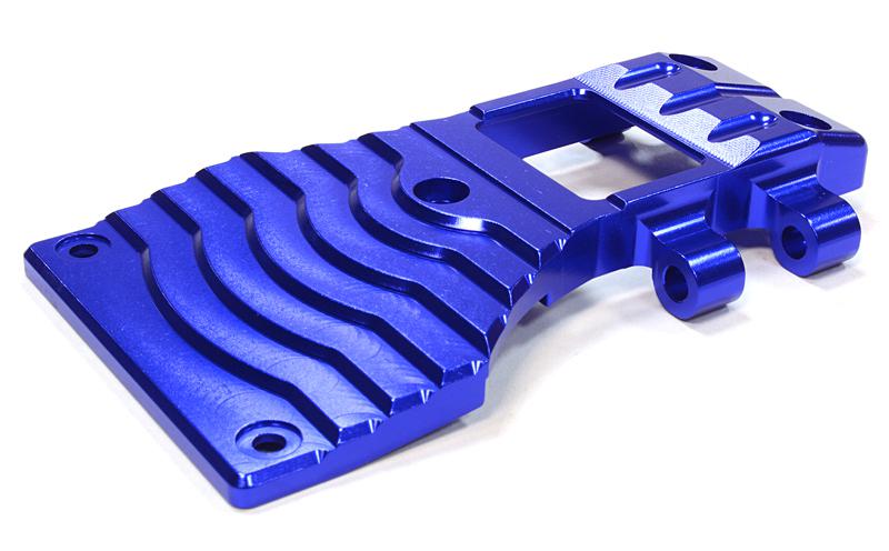 C25985BLUE Billet Machined Lower Front Arm Mount Skid Plate for Tamiya Scale Off-Road CC01 - Image 1