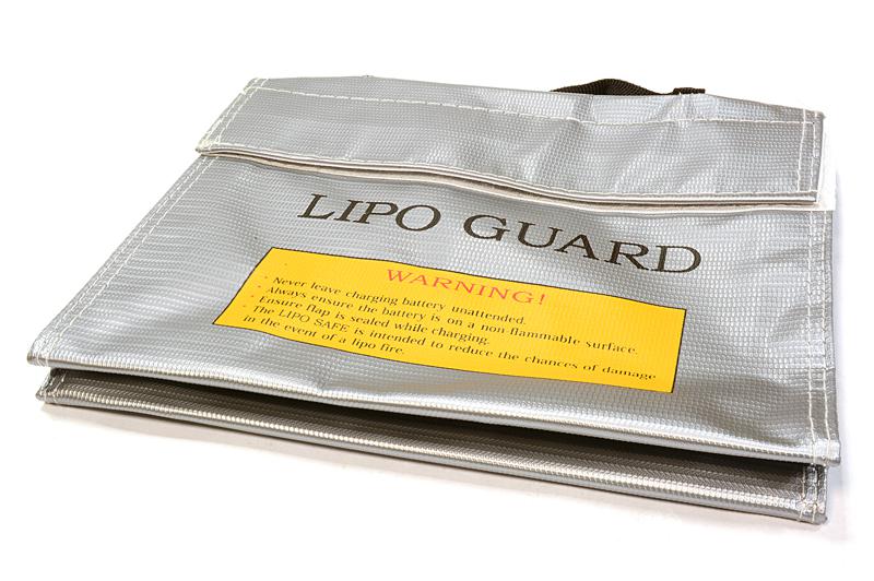C26048SILVER LiPo Guard Medium Battery Bag (210x160x40mm) for Charging and Storage - Image 1