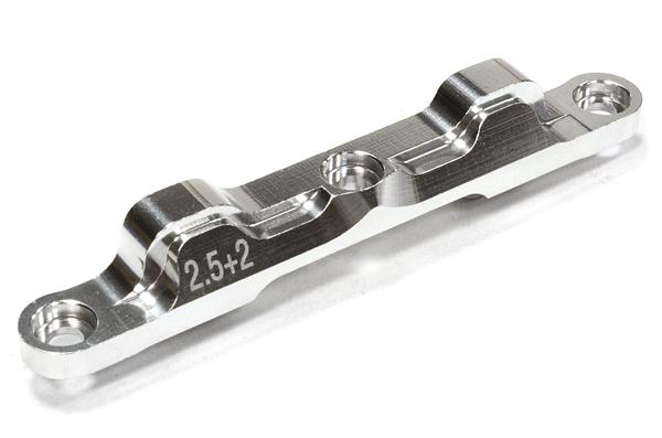 C26057SILVER Billet Machined 2.5+2 Rear Arm Mount for Associated RC10B5 - Image 1