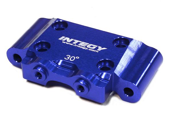 C26059BLUE Billet Machined 30 Degree Front Bulkhead for Associated RC10B5 & B5M (ASC90003) - Image 1