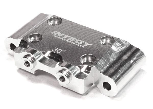 C26059SILVER Billet Machined 30 Degree Front Bulkhead for Associated RC10B5 & B5M (ASC90003) - Image 1