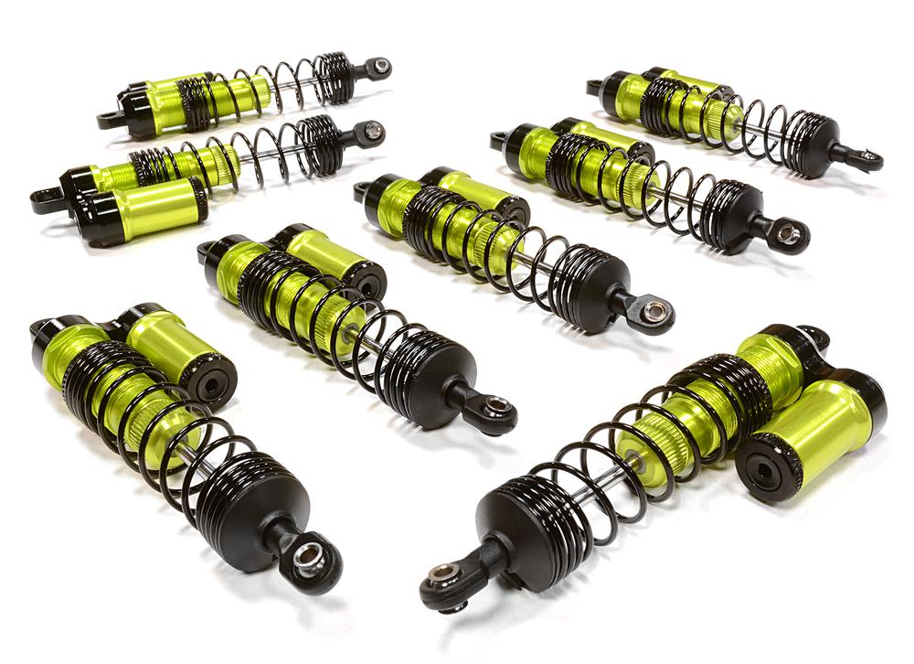 C26065GREEN Machined Piggyback Shock Set (8) for Traxxas 1/10 Scale E-Maxx Brushless 3762A - Image 1