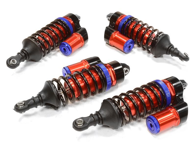C26072RED Billet Machined Piggyback Shock (4) for Traxxas 1/10 Scale Summit 4WD - Image 1