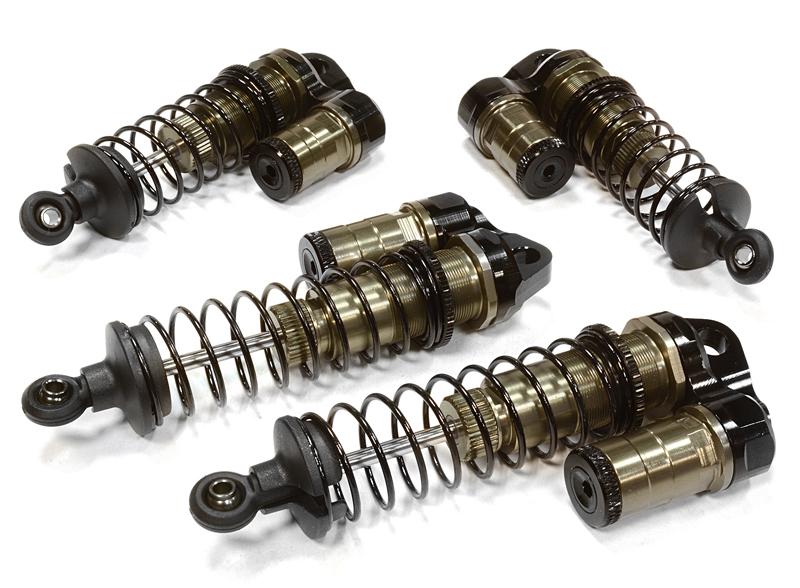 C26073GREY Billet Machined Piggyback Shock (4) for Associated RC10B5M (ASC90003) - Image 1