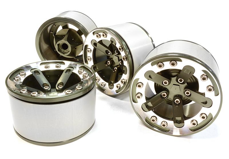 C26131GUN High Mass 2.2 Size Alloy XV5 Spoke Beadlock Wheel (4) for Scale Off-Road Crawler - Image 1
