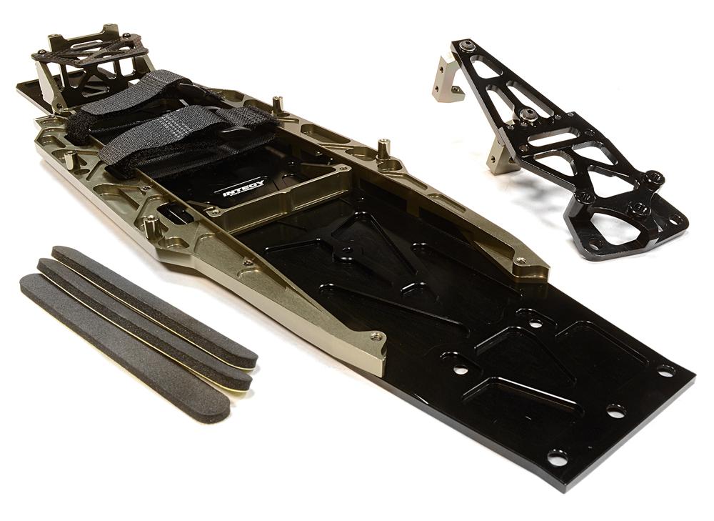 C26146GREY Billet Machined Complete LCG Chassis Conversion Kit for Traxxas 1/10 Slash 2WD - Image 1