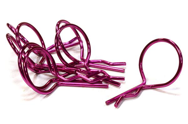 C26246PURPLE Anodized Color Bent-Up Body Clips (8) for 1/10 RC Cars & Trucks (LxW=26x16mm) - Image 1
