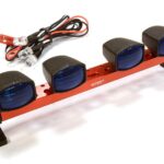 Billet Machined T7 Realistic Roof Top Blue Color Spot Light (4) w/ LED