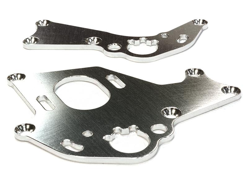 C26303SILVER Billet Machined Motor Mount Plates for HPI 1/10 Sprint 2 On-Road - Image 1
