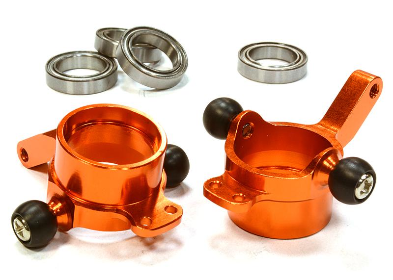 C26307ORANGE Billet Machined Steering Knuckles for HPI 1/10 Scale E10 On-Road - Image 1
