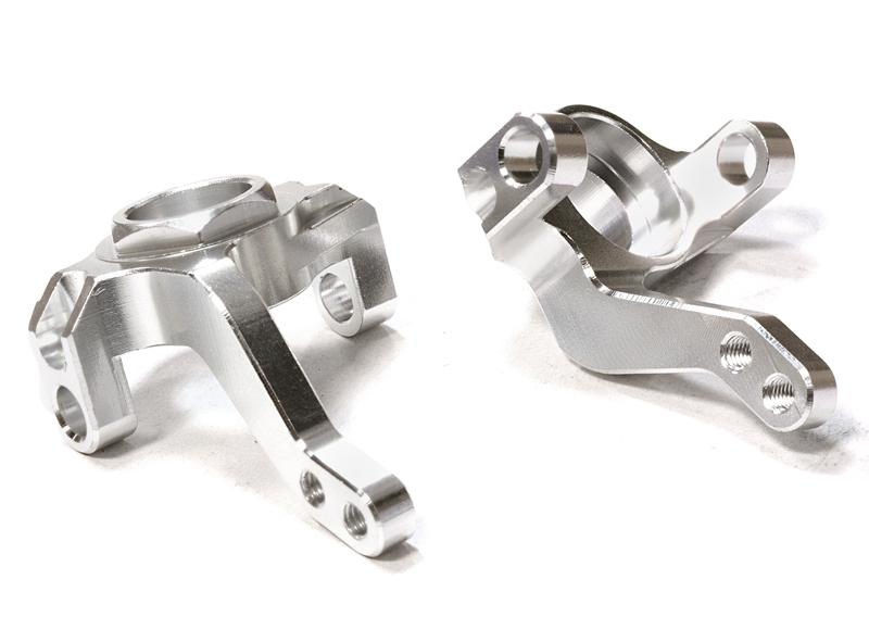 C26355SILVER Billet Machined Steering Blocks for Axial SCX-10, Dingo, Honcho & Jeep - Image 1