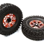 Billet Machined X8 Spoke 1.9 Wheel & Tire Set (2) for Scale Crawler (O.D.=113mm)