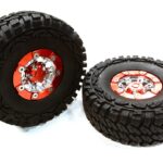 Billet Machined X9 Spoke 1.9 Wheel & Tire Set (2) for Scale Crawler (O.D.=113mm)