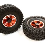 Billet Machined S5 Spoke 1.9 Wheel & Tire Set (2) for Scale Crawler (O.D.=113mm)