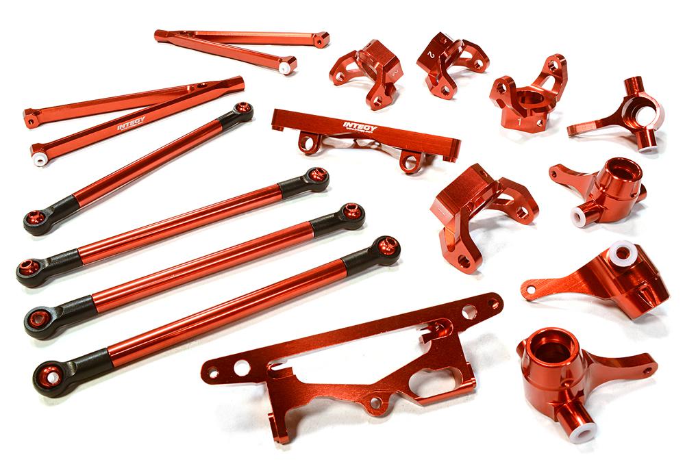C26393RED Billet Machined Suspension Kit for HPI 1/10 Scale Crawler King - Image 1