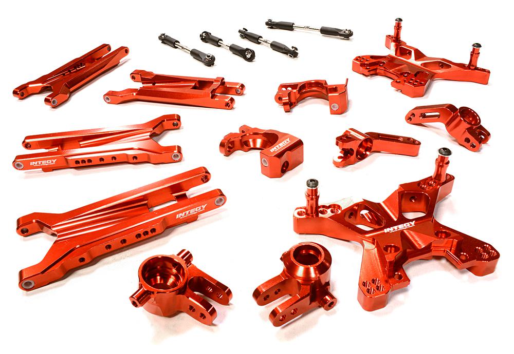 C26396RED Red Billet Machined Suspension Upgrade Kit for Traxxas Slash 4X4 (1/10 Scale) - Image 1