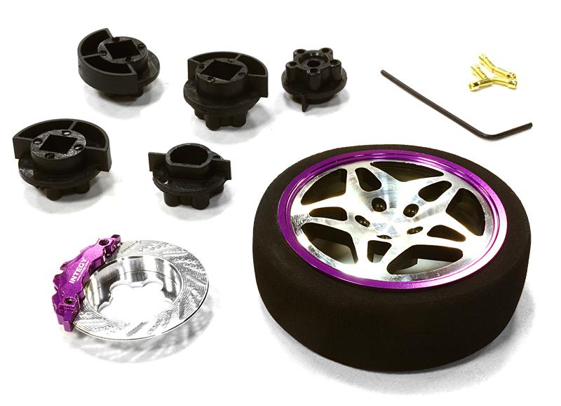 C26406GUNPURPLE Dual 5 Spoke Steering Wheel Set for Most HPI, Futaba, Airtronics, Hitec & KO - Image 1