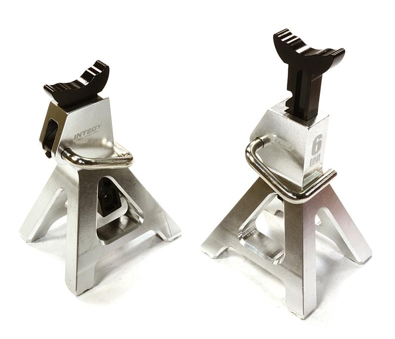 C26409SILVER Realistic Model 6 Ton Jack Stands (2) for 1/10, 1/8 Scale & Rock Crawler - Image 1