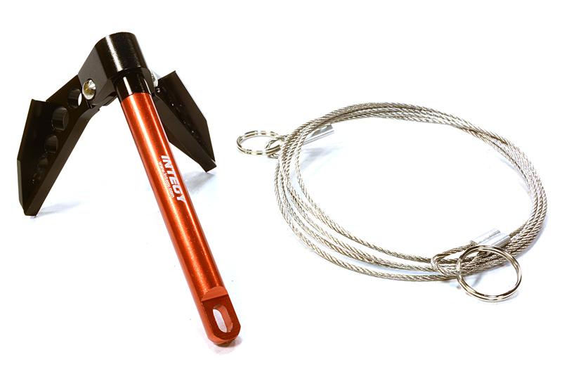 C26413BLACK Billet Machined Realistic Scale Model Portable Winch Anchor w/ Chain 1/10 Size - Image 1