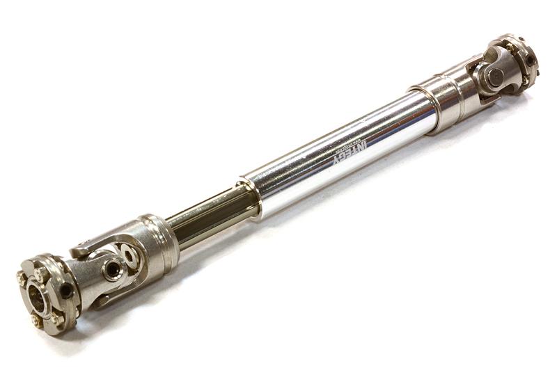 C26436SILVER Machined Universal Drive Shaft 105-130mm for Custom 1/14 Semi-Tractor Truck - Image 1