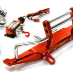 Machined Front Bumper w/ Winch & LED (2) for SCX-10 Dingo & Honcho 43mm Mount