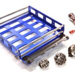 Realistic 1/10 Scale Alloy Luggage Tray 132x115x29mm with 4 LED Spot Light Set