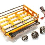 Realistic 1/10 Scale Alloy Luggage Tray 102x125x29mm with 4 LED Spot Light Set