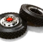 Machined Alloy T6 Front Wheel & XC Tire Set for Tamiya 1/14 Scale Tractor Trucks