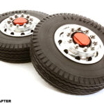 Machined Alloy T6 Front Wheel & XE Tire Set for Hex Type 1/14 Scale Trucks