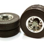 Machined Alloy T6 Rear Dually Wheel & XE Tire for Tamiya 1/14 Scale Trucks