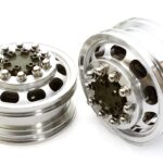 Billet Machined Alloy T5 Front Wheel Set for Tamiya 1/14 Scale Tractor Trucks