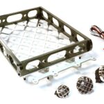 Realistic 1/10 Scale Alloy Luggage Tray 180x116x29mm with 4 LED Spot Light Set