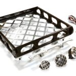 Realistic 1/10 Scale Alloy Luggage Tray 167x134x29mm with 4 LED Spot Light Set