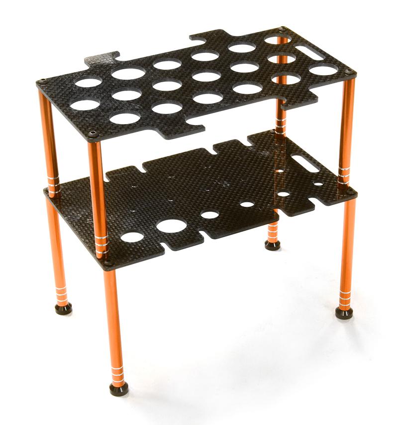 C26599ORANGE Team Edition Deluxe Machined Universal Shock & Tool Stand Kit - Image 1