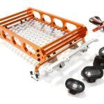 Realistic 1/10 Scale Alloy Luggage Tray 155x109x36mm with 4 LED Spot Light Set