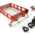 Realistic 1/10 Scale Alloy Luggage Tray 155x109x36mm with 4 LED Spot Light Set